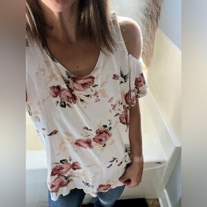 Floral Cold Shoulder Top